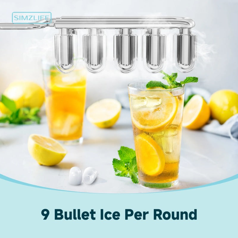 Countertop Ice Maker: 9 Bullet Ice in 6 Mins, 26Lbs/Day